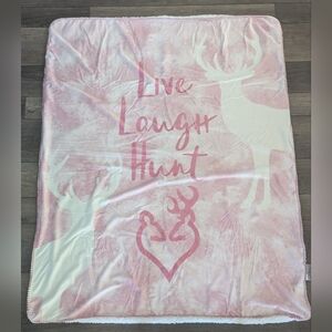 Browning Live Laugh Hunt Reversible Throw Micro-Mink to Sherpa 60" x 50" Blanket